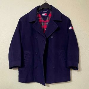Vintage Tommy Hilfiger Womens navy coat jacket